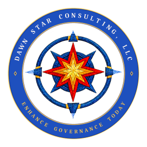 Dawn Star Consulting, LLC seal — compass and morning star